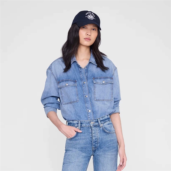 Anine Bing Jeremy Collegiate Cap, Navy Blue 